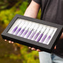 12 Hook Collector Display Case in Black Leather Storage and Display FurlsCrochet 