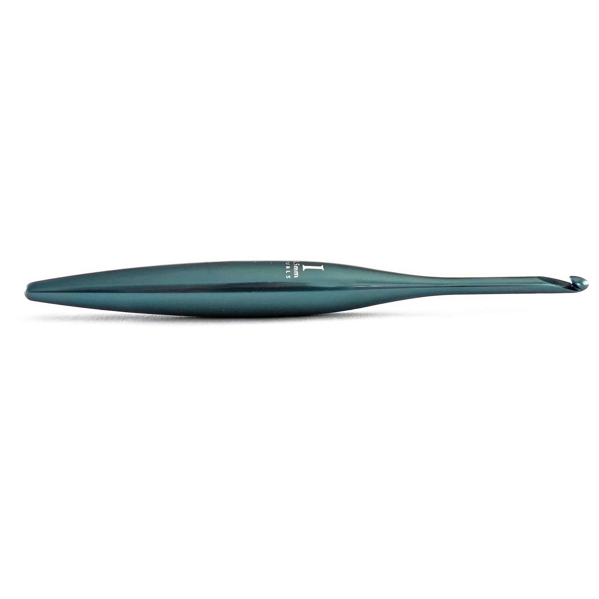 Tempest Blue Streamline Metal Polished Crochet Hooks Metal Streamline FurlsCrochet 